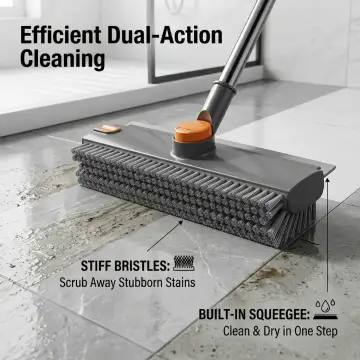 3-in-1 Floor Scrub Brush with Long Adjustable Handle