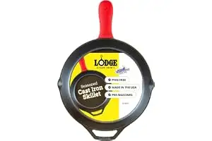 Lodge Pre-Seasoned Cast Iron Skillet with Silicone Handle Holder