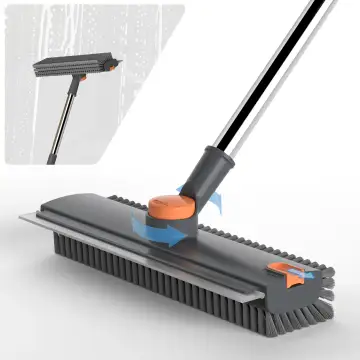 DRIPDROPJOY 3-in-1 Floor Scrub Brush with Long Adjustable Stainless Steel Handle